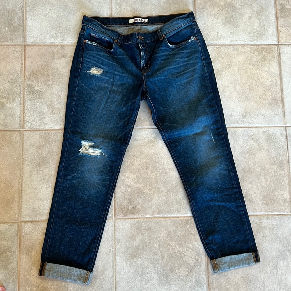 Jbrand distressed cuffed denim jeans